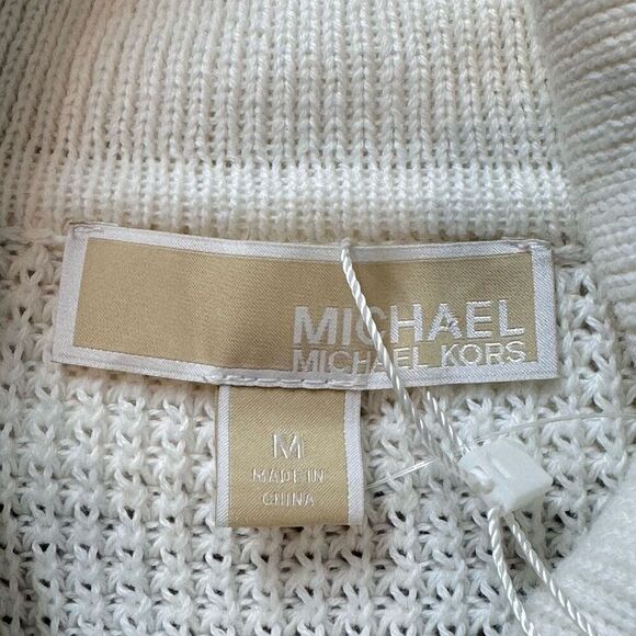 MICHAEL Michael Kors Cowl Neck Sweater Women’s M NWT Ecru Waffle Knit - Picture 3 of 11